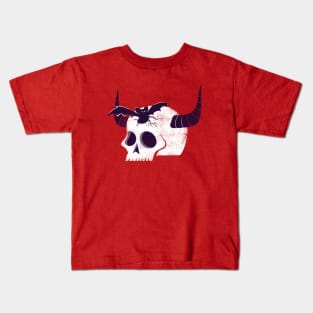 Bat Demon Skull Kids T-Shirt